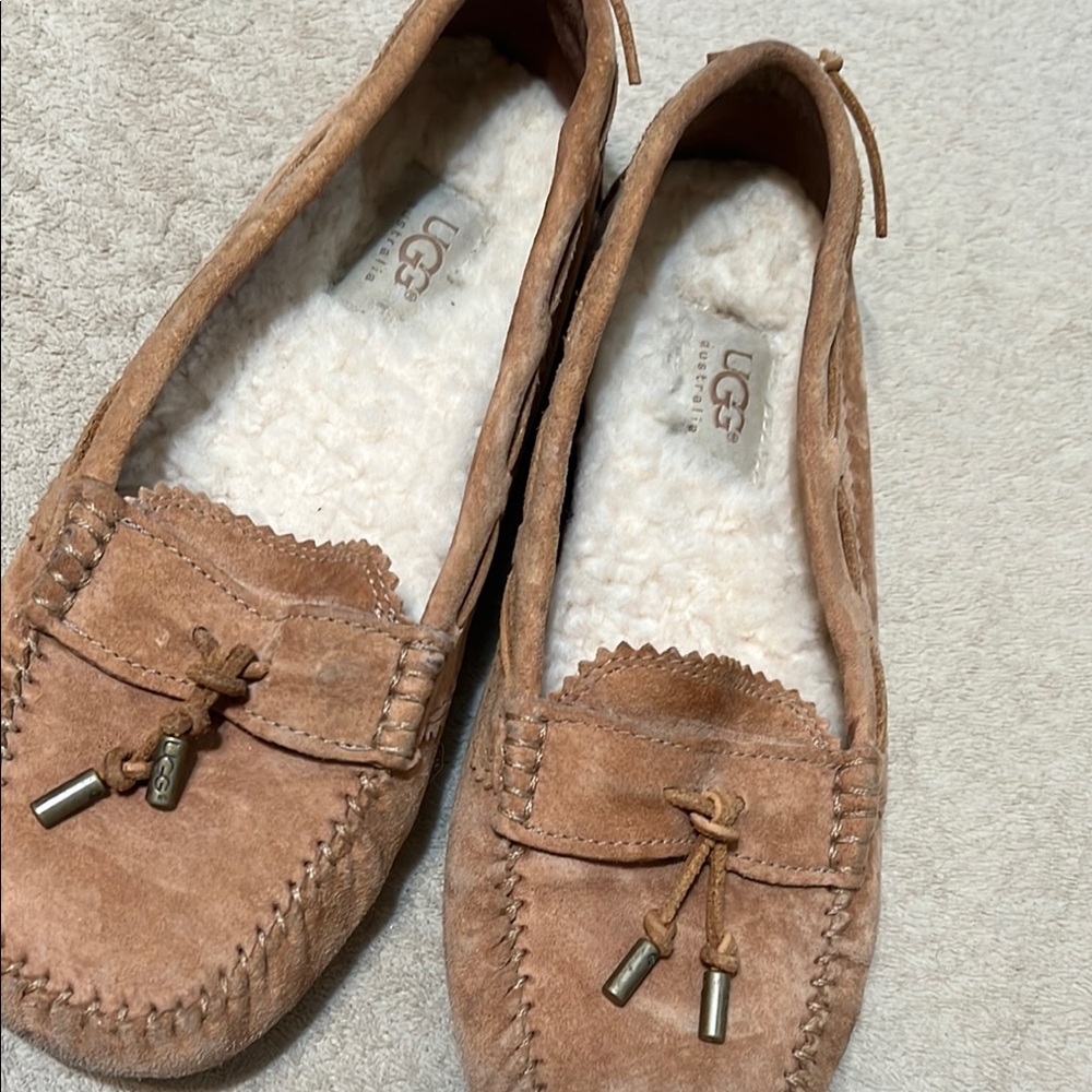 UGG Tan Suede Moccasins with Soft Lining